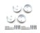 QCAA Solid Brass Extra Heavy Closet Pole Socket Set 112 inch with Stainless Screws White 2 Pairs Made in Taiwan
