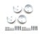 QCAA Solid Brass Extra Heavy Closet Pole Socket Set 112 inch with Stainless Screws White 2 Pairs Made in Taiwan