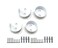 QCAA Solid Brass Extra Heavy Closet Pole Socket Set 112 inch with Stainless Screws White 2 Pairs Made in Taiwan