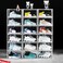 BSFHH 12 Pack Shoe Boxes Clear Acrylic Stackable Plastic Sneaker Box Container Magnetic Drop Side Open Shoe Organizer Case Container With Lids Fits Up to Size 14 Crystal Clear