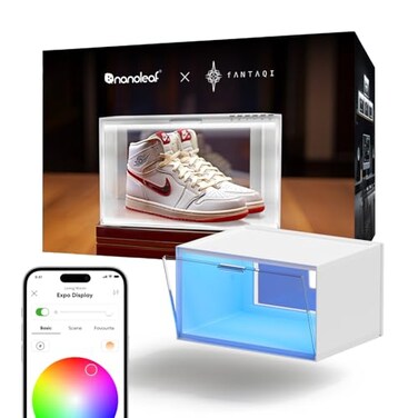 Nanoleaf Smart LED Shoe Boxes Sneaker Display Case Stackable Shoe Storage Organizers Collection Crate Figures Collectibles Showcase 1Pack Expasion Kit