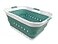 SAMMART 42L 11 gallon Collapsible Plastic Laundry Basket Foldable Pop Up Storage ContainerOrganizer Space Saving HamperBasket 1 WhiteCeladon Green