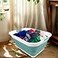 SAMMART 42L 11 gallon Collapsible Plastic Laundry Basket Foldable Pop Up Storage ContainerOrganizer Space Saving HamperBasket 1 WhiteCeladon Green