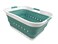 SAMMART 42L 11 gallon Collapsible Plastic Laundry Basket Foldable Pop Up Storage ContainerOrganizer Space Saving HamperBasket 1 WhiteCeladon Green
