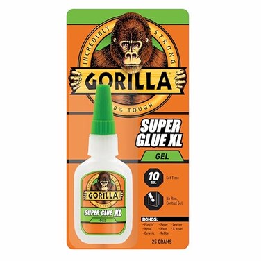 Gorilla Super Glue Gel XL Clear 25g Pack of 1 FastSetting NoDrip Control for Precise AllPurpose Repairs