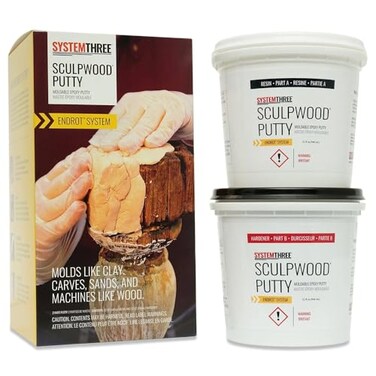 SYSTEMTHREE System Three 1600K20 SculpWood Putty Kit 05 Gallon Brown