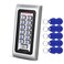 HFeng Standalone IP68 Waterproof RFID Access Control Keypad Metal Card Reader 10pcs 125KHz Proximity Keychains WG26 2000 Users for HomeOffice