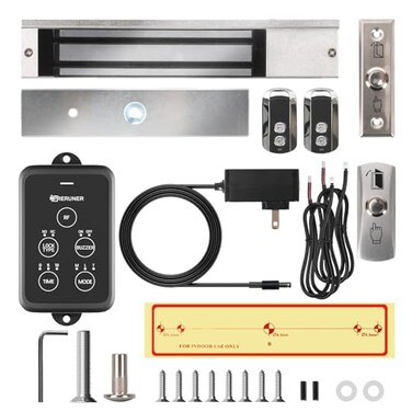 Preruner 600lbs Electromagnetic Door Lock Access Control Outswinging600lbs280kg Electric Door Magnetic Lock Kit System with 2 Remote ControlIntegrated Power Box