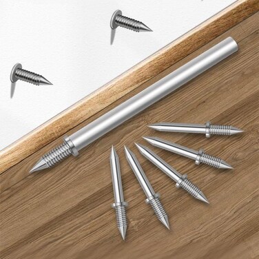 Yopolaz 100 Pcs Double Head Skirting Thread Seamless Nail Double Headed Nails Rust Proof No Trace Invisible Security Skirting Thread Screws Set 100 Pcs Extender