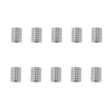 Micro Traders 10Pcs M8 to M10 Threaded Repair Insert Nut M8 x125 Female and M10 x 15 Male Thread Conversion Reducer Nut Stainless Steel Slotting Thread Adapter