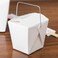 QQOUTLET White Chinese Asian Paper Take Out Box with Wire Handle Leak and Grease Resistant Stackable to Go Boxes 10 8 OZ
