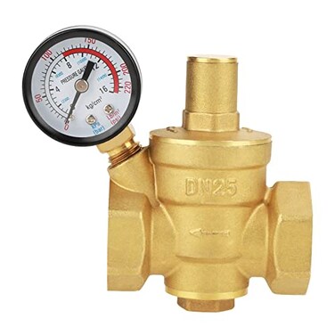 LiebeWH Water Pressure Regulator 1 inch DN25 Brass Pressure Reducing Valve Adjustable for RV and Household Water System
