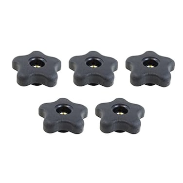 POWERTEC 5 Pack 51618 5 Star Knobs Threaded Clamping Knobs for T Track Table Saw Accessories Featherboard Woodworking Jigs on Miter Saw Router Table Drill Press 71071V