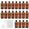 Maredash 8oz Amber Glass Bottles 20 Pack Glass Storage Bottles with Black Lids Brown 20 Labels with Funnels Droppers and Brush