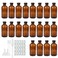 Maredash 8oz Amber Glass Bottles 20 Pack Glass Storage Bottles with Black Lids Brown 20 Labels with Funnels Droppers and Brush
