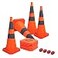 Sunnyglade 4Pack 28 inch Collapsible Traffic Cones with LED Light Multi Purpose Pop up Reflective Safety Cone Orange x4