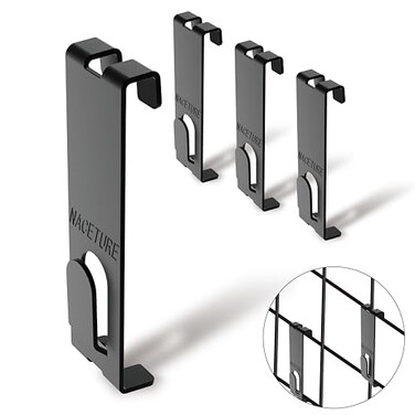 NACETURE Gridwall Hooks 16 Pcs Display Hook for Grid Wall Panel Grid Hooks with Extra Hanger On The Bottom Durable Wall Panel for Hanging Retail