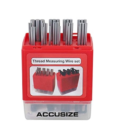Accusize Industrial Tools US and Metric Thread Measuring Wire Set with Thread Measuring Wire Holders Eg061002