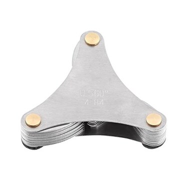 Walfront 51pcs Thread Pitch Set Screw Thread Measuring Tool for InternalExternal Thread Stainless Steel America SAE51pcs
