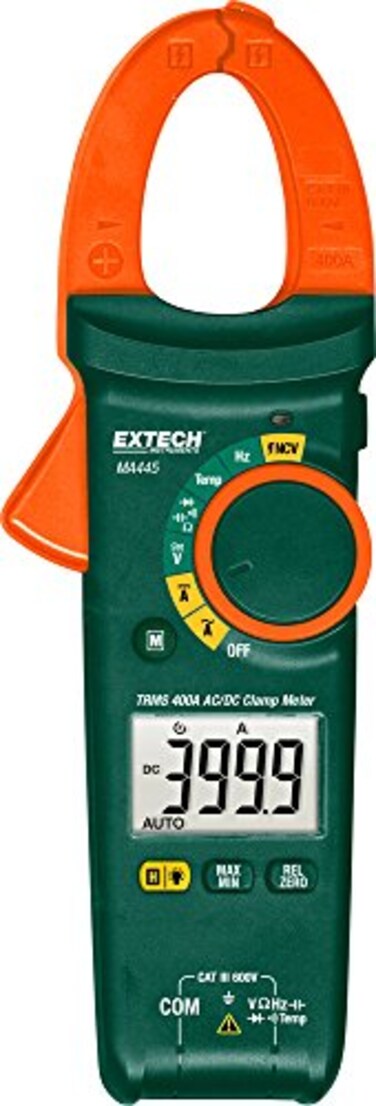 Extech MA445 400A True RMS ACDC Clamp Meter with NCV Detector 12 Jaw Opening Backlit Dual Display 40000 Count Multimeter Inrush Current Frequency Duty Cycle Diode Continuity Tester