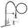 GIMILI Kitchen Faucet with Soap Dispenser Commercial Single Handle Spring Brushed Nickel Pull Out Kitchen Sink Faucets with Pull Down Sprayer