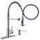 GIMILI Kitchen Faucet with Soap Dispenser Commercial Single Handle Spring Brushed Nickel Pull Out Kitchen Sink Faucets with Pull Down Sprayer