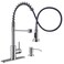 GIMILI Kitchen Faucet with Soap Dispenser Commercial Single Handle Spring Brushed Nickel Pull Out Kitchen Sink Faucets with Pull Down Sprayer