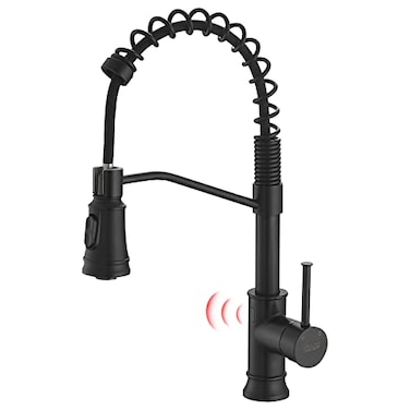 GIMILI Matte Black Touchless Kitchen Sink Faucet with Pull Down Sprayer Motion Sensor Smart Activated HandsFree Single Handle Kitchen Faucet