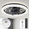 LITTARBY Ceiling Fans with Lights Socket Fan Light with Remote Control Dimmable Brightness 3000K6500K Memory Socket Modern Flush Mount Low Profile Ceiling Fan for Bedroom Small Living Room Kitchen Bla