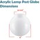 Aspen Creative 2800121 6 White Acrylic Replacement Lamp Post Globe with 314 Threaded Neck
