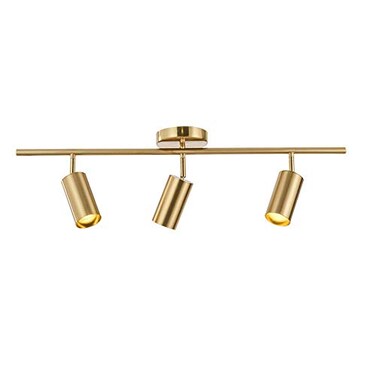 KCO Lighting Modern Brass Gold Track Lighting 3Lights Modern Kitchen Fixtures Indoor Flush Mount Ceiling Spotlights Dimmable LED Ceiling Spot Light 3Light