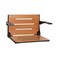 Seachrome Silhouette Comfort Folding Wall Mount Shower Bench Seat with Arms Teak Seat with Matte Black Frame
