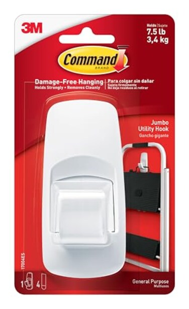 Command Jumbo Plastic Hook with Adhesive Strips 1Hook