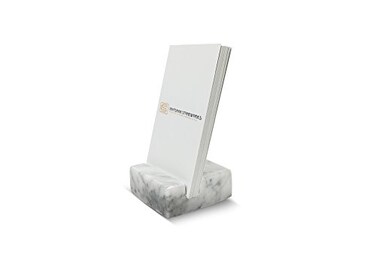 Miscellany Birsppy Vertical Business Card Holder White Carrara Marble