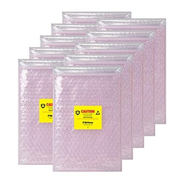 SiForce Anti Static Bubble Bags Resealable Static Shielding Bag Reusable for Sensitive Electronic Components Large Qty 10 Pink