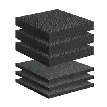 Joewuzun Pick Apart Foam Insert 3 PCS and Foam Pads 3 PCS Pluck Pre Cubed Insert Pre Separated Cube Sheet with Bottom Use for Interlocking Cases Tool Box Board Storage Drawer Pad 12in12in