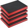 Outus 4 Pcs Cuttable Polyurethane Foam Pads Craft Foam Insert for Cases Packing Padding Camera Toolbox Storage16 x 12 x 15 Inch 16 x 12 x 2 InchRed Black