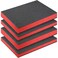 Outus 4 Pcs Cuttable Polyurethane Foam Pads Craft Foam Insert for Cases Packing Padding Camera Toolbox Storage16 x 12 x 15 Inch 16 x 12 x 2 InchRed Black