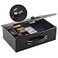 KYODOLED Fireproof Lock Box for Documents Dual Combination and Key Lock Security with Carrying Handle Metal Strong Safe Box to Keep Personal ItemsDocuments Exterior 128 x 84 x 45 Black