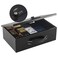 KYODOLED Fireproof Lock Box for Documents Dual Combination and Key Lock Security with Carrying Handle Metal Strong Safe Box to Keep Personal ItemsDocuments Exterior 128 x 84 x 45 Black