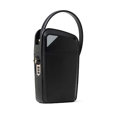 SAFEGO Portable IndoorOutdoor Lock Box Safe with Key and Combination Access Compact Black