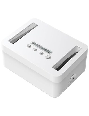 Vaydeer Metal Time Lock Box Phone Locked box with Timer Locking Safe Storage SelfControl Locker with USB C Charge Child Lock Smart Timed Release Jail for PhoneRemoteMedicineSnack