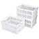 Aebeky 3Pack Plastic Collapsible Storage Crates30LFoldable Plastic Crates for Storage White
