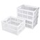 Aebeky 3Pack Plastic Collapsible Storage Crates30LFoldable Plastic Crates for Storage White