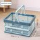 YTAONS Collapsible Storage Crate with Handles 20L Foldable Plastic Basket Organizer Container Light blue M