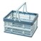 YTAONS Collapsible Storage Crate with Handles 20L Foldable Plastic Basket Organizer Container Light blue M