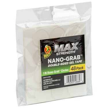 Duck Max DoubleSided Gel Tape with NanoGrab Technology Clear MultiPurpose Removable 1 Circles Clear 48 Pack 287705