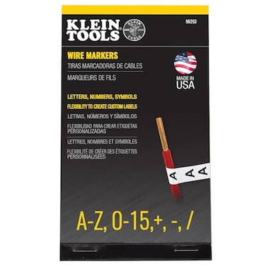 Klein Tools 56253 Wire Marker Book Black Letters Numbers and Symbols