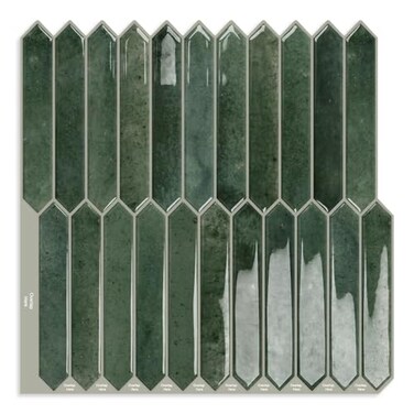 MOONFUN Green Long Hexagon Tile Peel and Stick Backsplash 10 Sheets SelfAdhesive Wall Tiles Stick on Back Splash for Kitchen Bathroom FireplaceRV1212