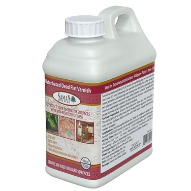 SamaN Waterbased Dead Flat Varnish SAM801 Protects Decorative Surfaces 946 ml 32 oz